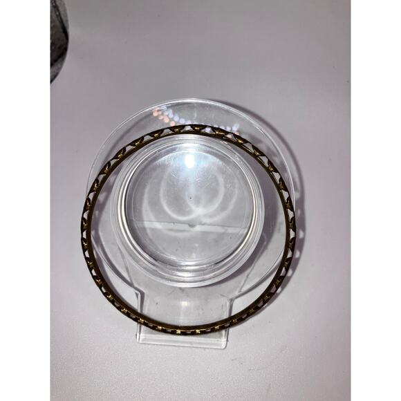 Vintage Bronze Cut Out Textured Design Bangle 2 7/8" Bracelet! - Picture 8 of 9